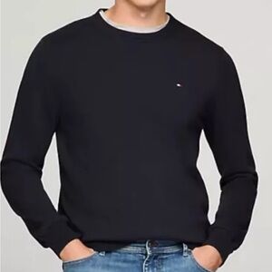 Tommy Hilfiger Men's Dark Navy Blue Signature Solid Crew Neck Sweater Size XXL